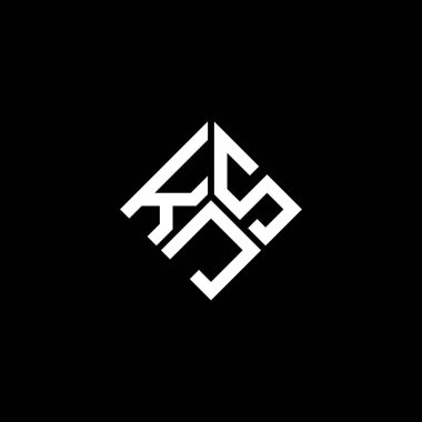 Siyah arkaplanda KJS harf logosu tasarımı. KJS yaratıcı harflerin baş harfleri logo konsepti. KJS harf tasarımı.