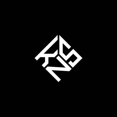 Siyah arkaplanda KNS harf logosu tasarımı. KNS yaratıcı harf logosu konsepti. KNS harf tasarımı.