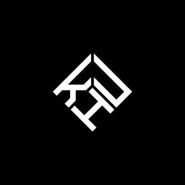 Siyah arkaplanda KHU harf logosu tasarımı. KHU yaratıcı harflerin baş harfleri logo kavramı. KHU harf tasarımı.