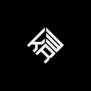Siyah arkaplanda KRW harf logosu tasarımı. KRW yaratıcı harflerin baş harfleri logo kavramı. KRW harf tasarımı.