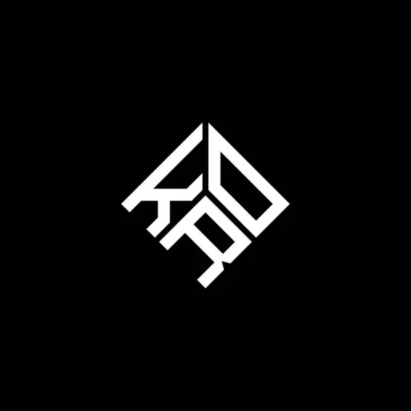 Kro Lettera Logo Design Sfondo Nero Kro Creativo Iniziali Lettera — Vettoriale Stock