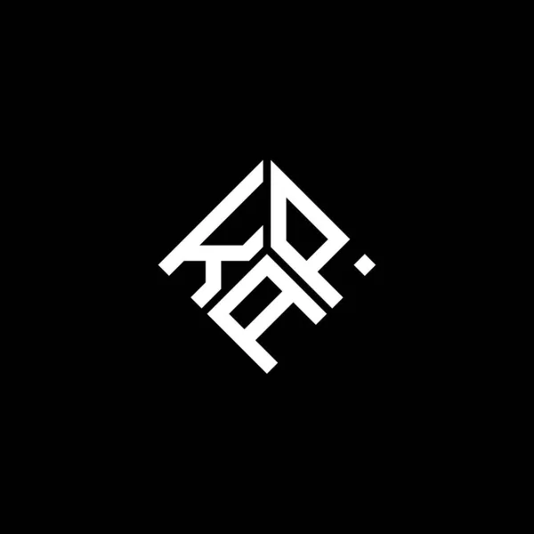 Kap Design Logotipo Carta Fundo Preto Kap Criativa Iniciais Conceito —  Vetores de Stock