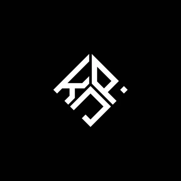 Дизайн Логотипа Kjp Черном Фоне Концепция Логотипа Креативными Инициалами Kjp — стоковый вектор