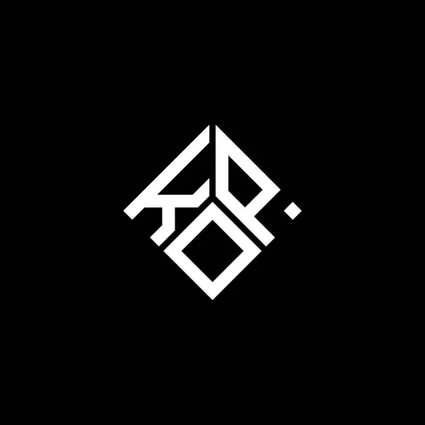 Σχεδιασμός Λογότυπου Επιστολής Kop Μαύρο Φόντο Έννοια Λογοτύπου Δημιουργικά Αρχικά — Διανυσματικό Αρχείο