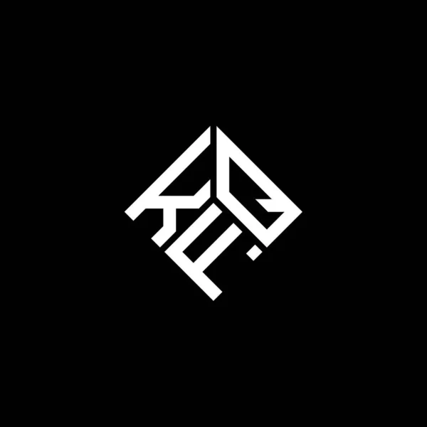 Projeto Logotipo Carta Kfq Fundo Preto Kfq Iniciais Criativas Conceito — Vetor de Stock