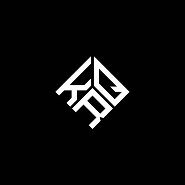 Siyah Arkaplanda Krq Harfi Logo Tasarımı Krq Yaratıcı Harflerin Baş — Stok Vektör