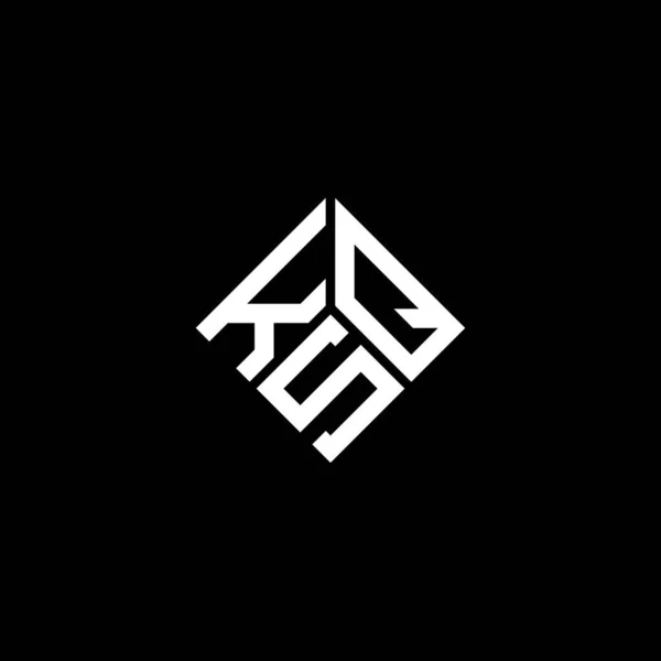 Siyah Arkaplanda Ksq Harfi Logo Tasarımı Ksq Yaratıcı Harflerin Baş — Stok Vektör