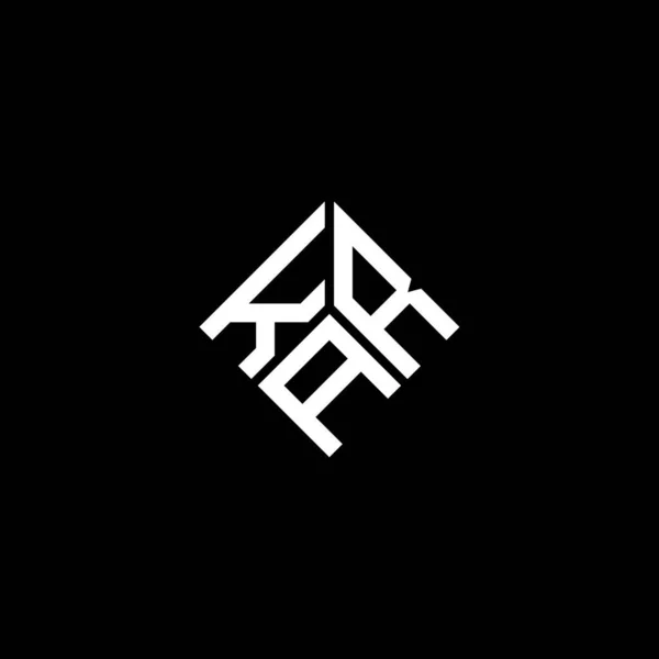 Diseño Del Logotipo Letra Kar Sobre Fondo Negro Kar Iniciales — Vector de stock