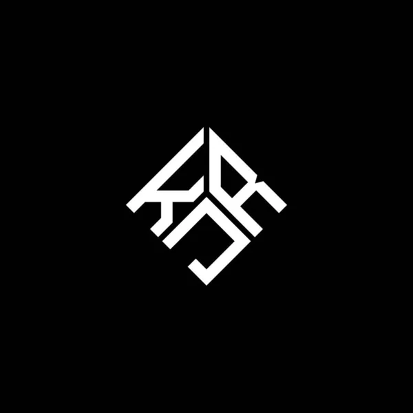 Projekt Logo Litery Kjr Czarnym Tle Kreatywne Inicjały Kjr Koncepcja — Wektor stockowy
