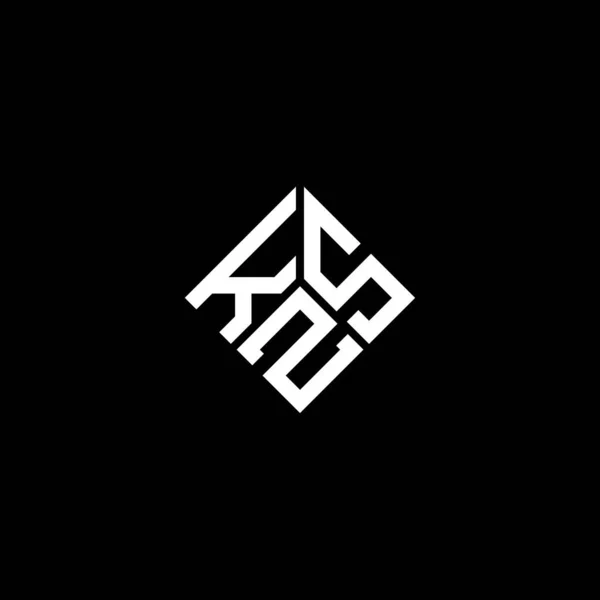 Desain Logo Huruf Kzs Pada Latar Belakang Hitam Kzs Kreatif - Stok Vektor