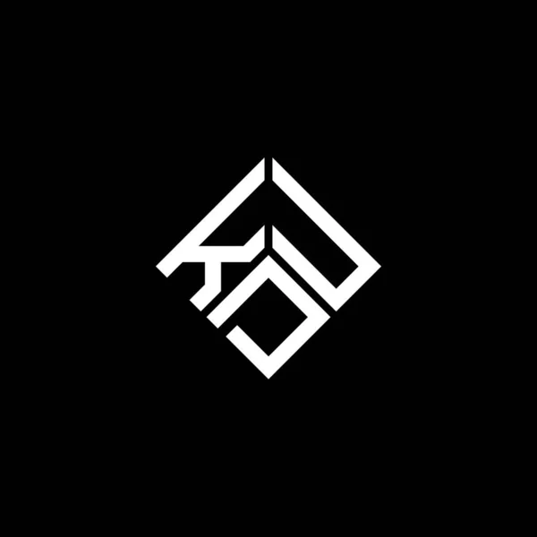 Kdu Brev Logotyp Design Svart Bakgrund Kdu Kreativa Initialer Brev — Stock vektor