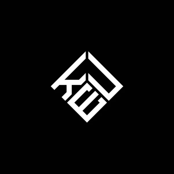 Keu Lettre Logo Design Sur Fond Noir Keu Initiales Créatives — Image vectorielle