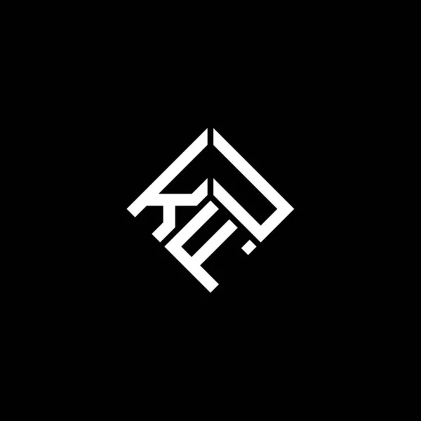 Desain Logo Surat Kfu Pada Latar Belakang Hitam Kfu Kreatif - Stok Vektor