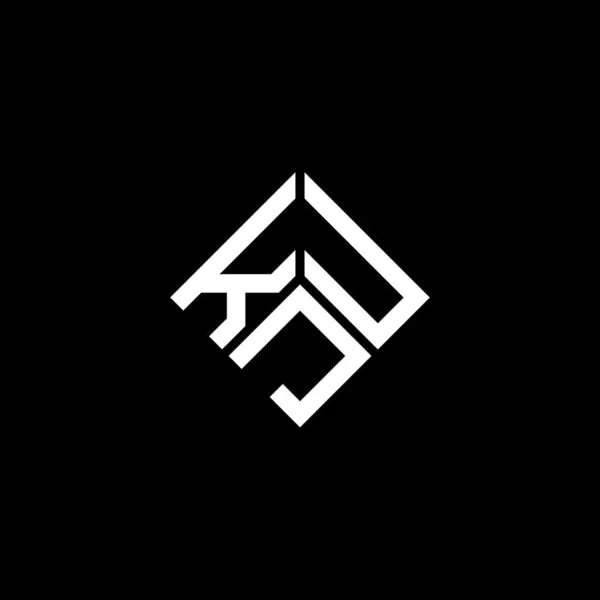 Siyah Arkaplanda Kju Harf Logosu Tasarımı Kju Yaratıcı Harf Logosu — Stok Vektör