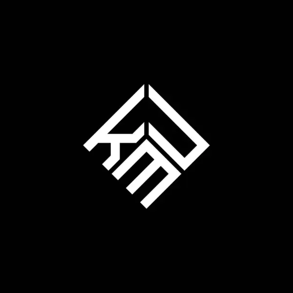 Kmu Lettera Logo Design Sfondo Nero Kmu Creativo Iniziali Lettera — Vettoriale Stock