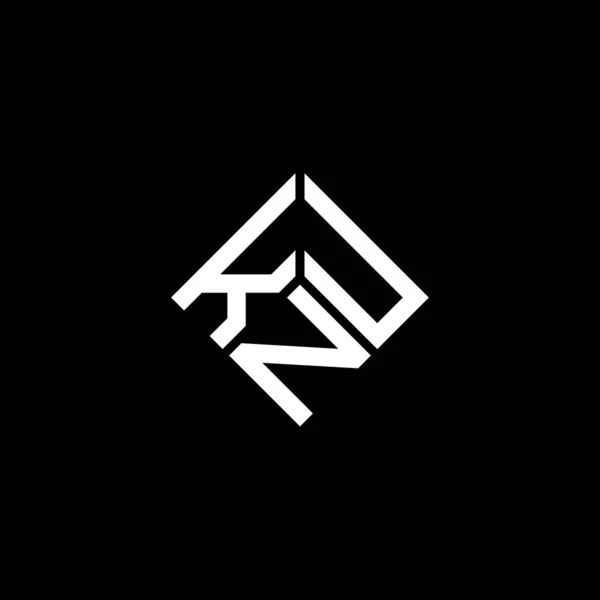 Knu Logo Ontwerp Zwarte Achtergrond Knu Creatief Initialen Letter Logo — Stockvector
