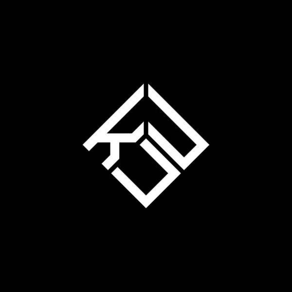 Logoen Til Kuu Bokstaven Svart Bakgrunn Kuu Logobegrep Kreative Initialer – stockvektor