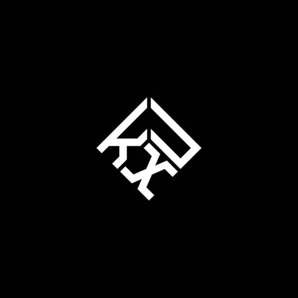 Siyah Arkaplanda Kxu Harf Logosu Tasarımı Kxu Yaratıcı Harflerin Baş — Stok Vektör