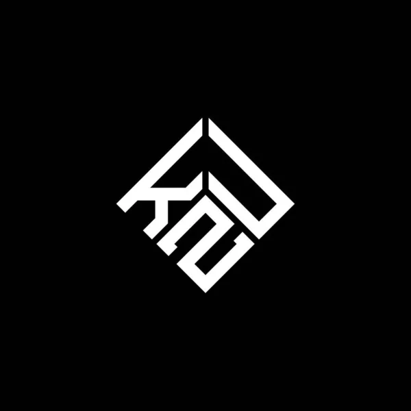 Diseño Del Logotipo Letra Kzu Sobre Fondo Negro Kzu Iniciales — Vector de stock