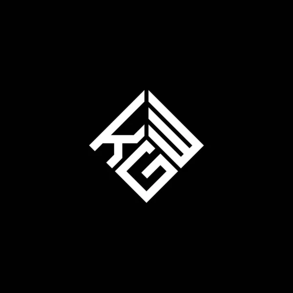 Logo Desain Huruf Kgw Pada Latar Belakang Hitam Kgw Kreatif - Stok Vektor