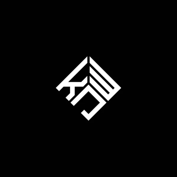 Projekt Logo Litery Kjw Czarnym Tle Kreatywne Inicjały Kjw Koncepcja — Wektor stockowy