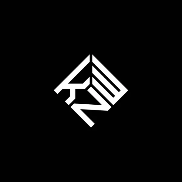 Σχεδιασμός Λογότυπου Γραμμάτων Knw Μαύρο Φόντο Knw Δημιουργικό Πρωτότυπο Γράμμα — Διανυσματικό Αρχείο