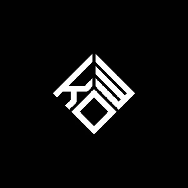 Design Logo Scrisorii Kow Fundal Negru Kow Creativ Inițiale Concept — Vector de stoc