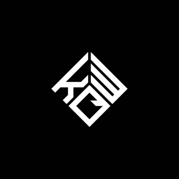Design Logo Literei Kqw Fundal Negru Kqw Creativ Inițiale Concept — Vector de stoc