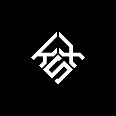 Siyah arkaplanda KSX harf logosu tasarımı. KSX yaratıcı harflerin baş harfleri logo kavramı. KSX harf tasarımı.