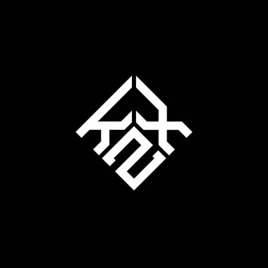 Siyah arkaplanda KZX harf logosu tasarımı. KZX yaratıcı harflerin baş harfleri logo kavramı. KZX harf tasarımı.