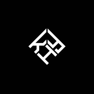 Siyah arkaplanda KHY harf logosu tasarımı. KHY yaratıcı harflerin baş harfleri logo kavramı. KHY harf tasarımı.