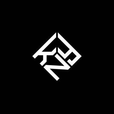 Siyah arkaplanda KNY harf logosu tasarımı. KNY yaratıcı harfler logosu konsepti. KNY harf tasarımı.