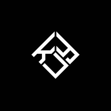 Siyah arkaplanda KUY harf logosu tasarımı. KUY yaratıcı harflerin baş harfleri logo kavramı. KUY harf tasarımı.