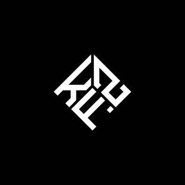 Siyah arkaplanda KFZ harf logosu tasarımı. KFZ yaratıcı harflerin baş harfleri logo kavramı. KFZ harf tasarımı.