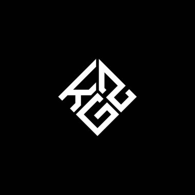 Siyah arkaplanda KGZ harf logosu tasarımı. KGZ yaratıcı harflerin baş harfleri logo kavramı. KGZ harf tasarımı.