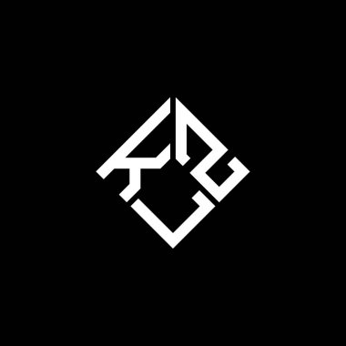 Siyah arkaplanda KLZ harf logosu tasarımı. KLZ yaratıcı harflerin baş harfleri logo kavramı. KLZ harf tasarımı.
