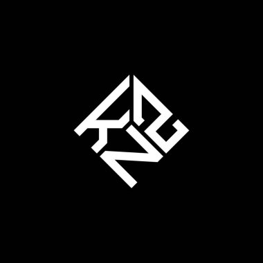 Siyah arkaplanda KNZ harf logosu tasarımı. KNZ yaratıcı harflerin baş harfleri logo kavramı. KNZ harf tasarımı.