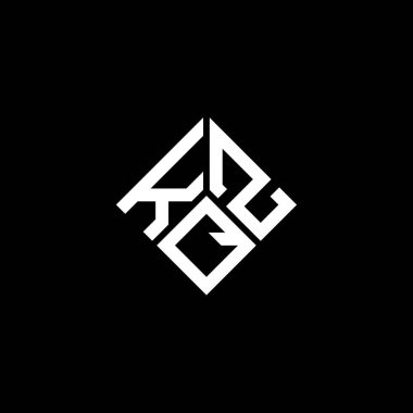 Siyah arkaplanda KQZ harf logosu tasarımı. KQZ yaratıcı harflerin baş harfleri logo kavramı. KQZ harf tasarımı.