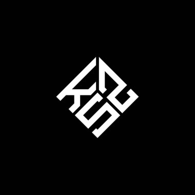 Siyah arkaplanda KSZ harf logosu tasarımı. KSZ yaratıcı harflerin baş harfleri logo kavramı. KSZ harf tasarımı.