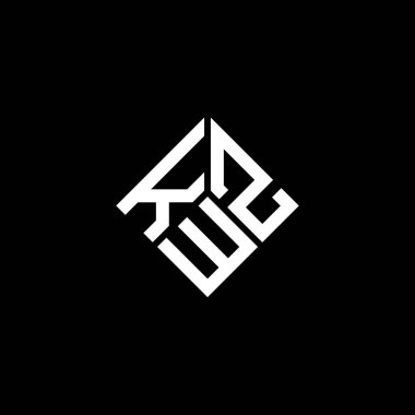 Siyah arkaplanda KWZ harf logosu tasarımı. KWZ yaratıcı harflerin baş harfleri logo kavramı. KWZ harf tasarımı.