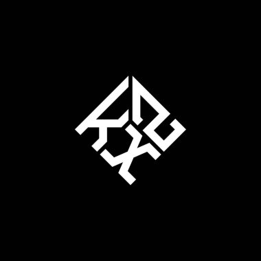 Siyah arkaplanda KXZ harf logosu tasarımı. KXZ yaratıcı harflerin baş harfleri logo kavramı. KXZ harf tasarımı.