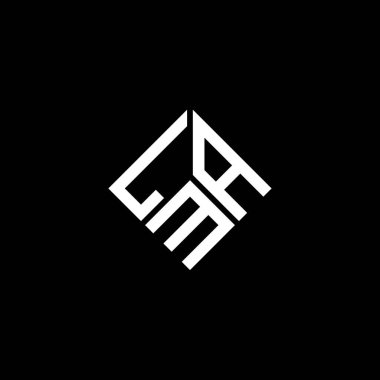 LMA harfi logo tasarımı siyah arka planda. LMA yaratıcı harflerin baş harfleri logo kavramı. LMA harf tasarımı.