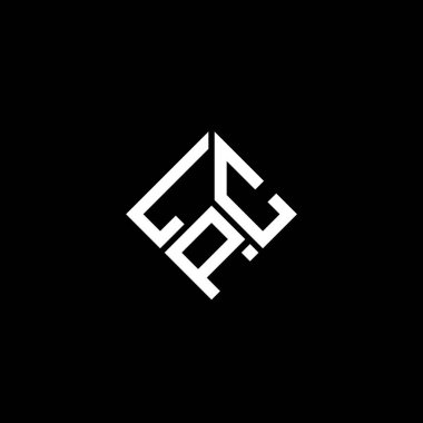LPC harf logosu tasarımı siyah arka planda. LPC yaratıcı harflerin baş harfleri logo kavramı. LPC harf tasarımı.