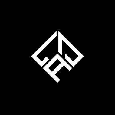 Siyah arka planda LAD harf logosu tasarımı. LAD yaratıcı harf logosu konsepti. LAD harf tasarımı.