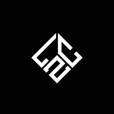 Siyah arkaplanda LZC harf logosu tasarımı. LZC yaratıcı harflerin baş harfleri logo konsepti. LZC harf tasarımı.
