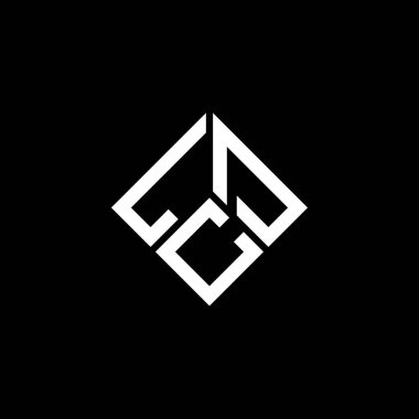 Siyah arkaplanda LCD harfli logo tasarımı. LCD yaratıcı harflerin baş harfleri logo kavramı. LCD harf tasarımı.