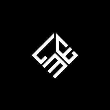 LME harfi logo tasarımı siyah arkaplan üzerine. LME yaratıcı harflerin baş harfleri logo kavramı. LME harf tasarımı.