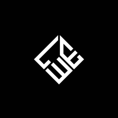 Siyah arka planda LWE harfi logo tasarımı. LWE yaratıcı harfler logosu konsepti. LWE harf tasarımı.
