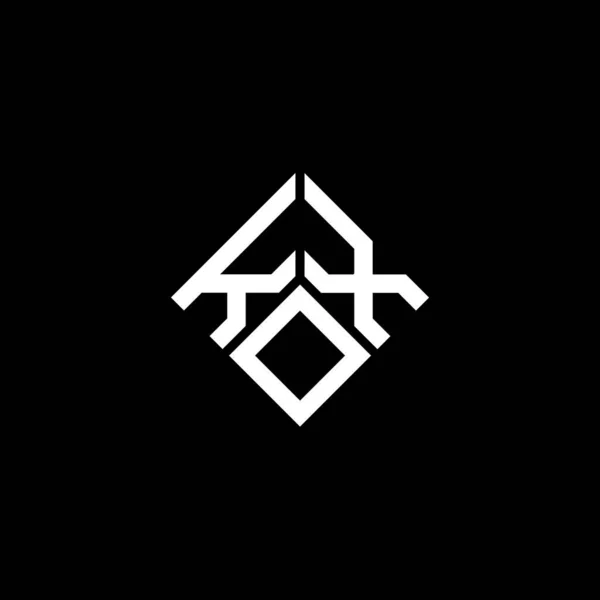 Diseño Del Logotipo Letra Kox Sobre Fondo Negro Kox Iniciales — Vector de stock