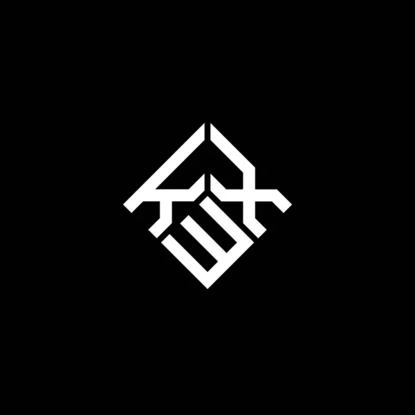 Σχεδιασμός Λογότυπου Γραμμάτων Kwx Μαύρο Φόντο Έννοια Λογοτύπου Δημιουργικά Αρχικά — Διανυσματικό Αρχείο